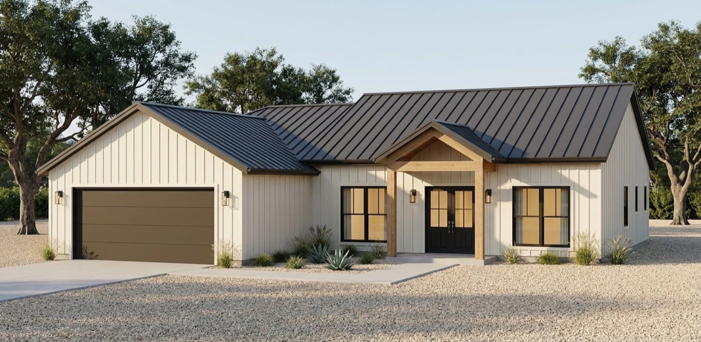 Modern Single Family Home — 2,287 sq ft steel home plan